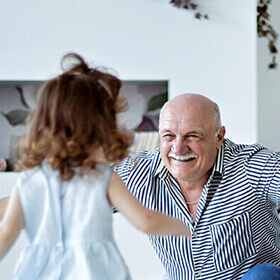 Grandfather with grandaughter