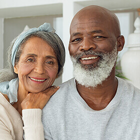 Older mixed race couple