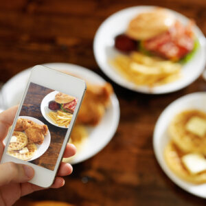 Taking a picture of a meal with your phone